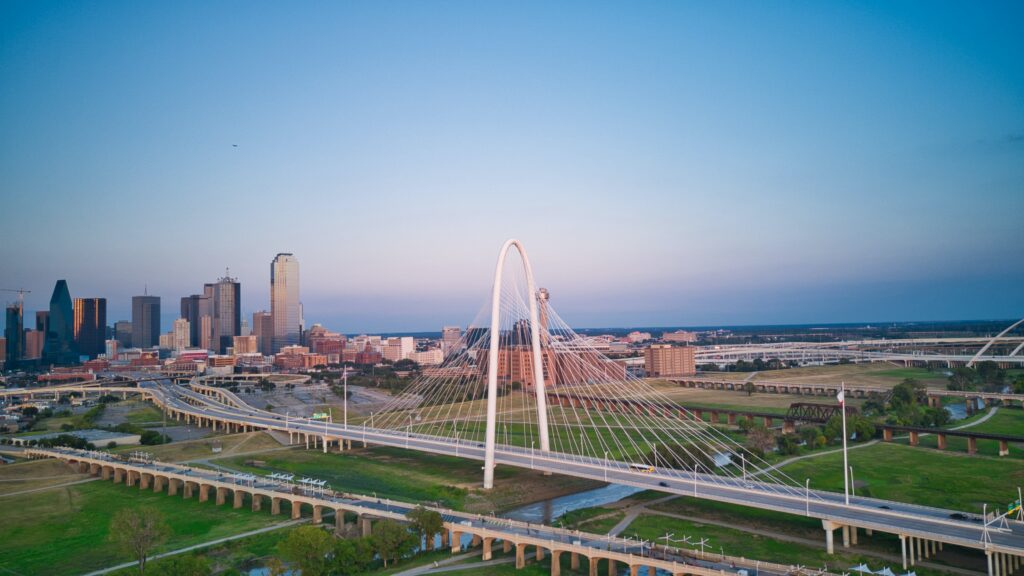 aerial view of the city 